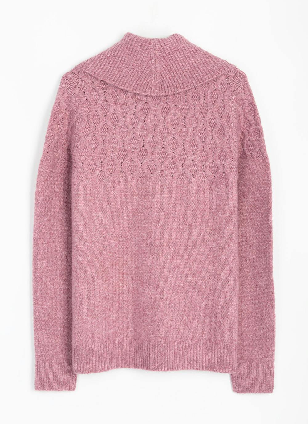  Cowl Neck Cable Knit Jumper