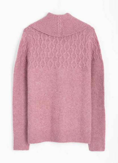  Cowl Neck Cable Knit Jumper