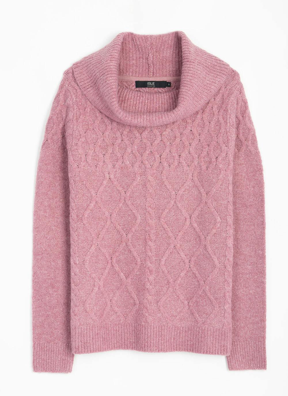  Cowl Neck Cable Knit Jumper