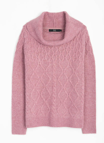  Cowl Neck Cable Knit Jumper