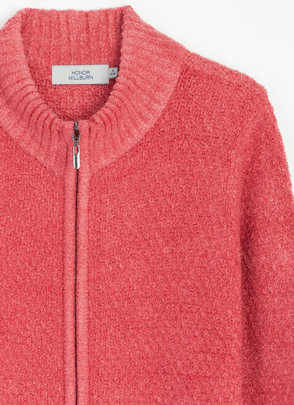  Soft Touch Knit Zip Through Cardigan