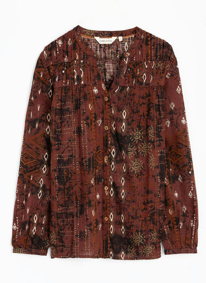  Pure Cotton Ruched Shoulder Blouse