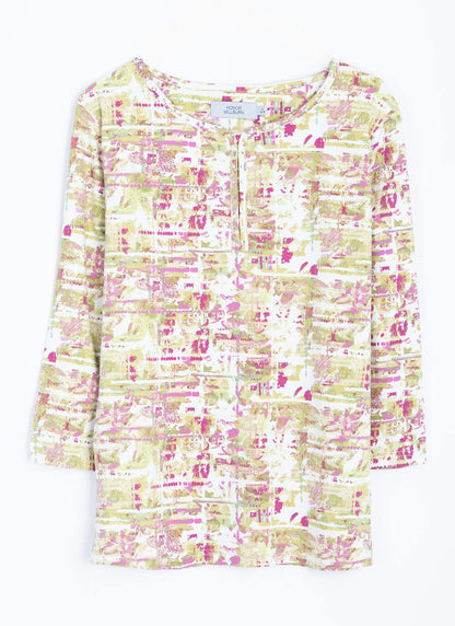  Soft Touch Sweetheart Neck Printed Top