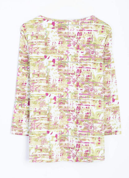  Soft Touch Sweetheart Neck Printed Top