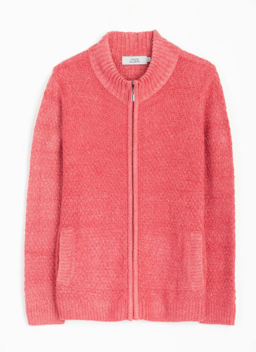  Soft Touch Knit Zip Through Cardigan