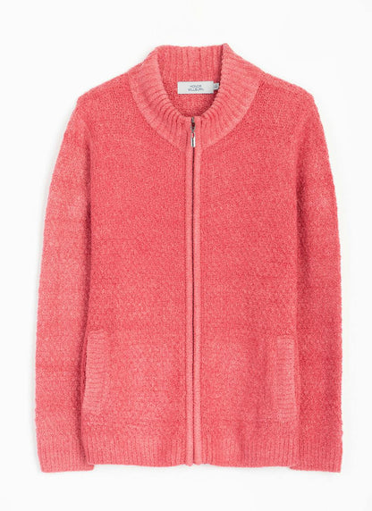  Soft Touch Knit Zip Through Cardigan