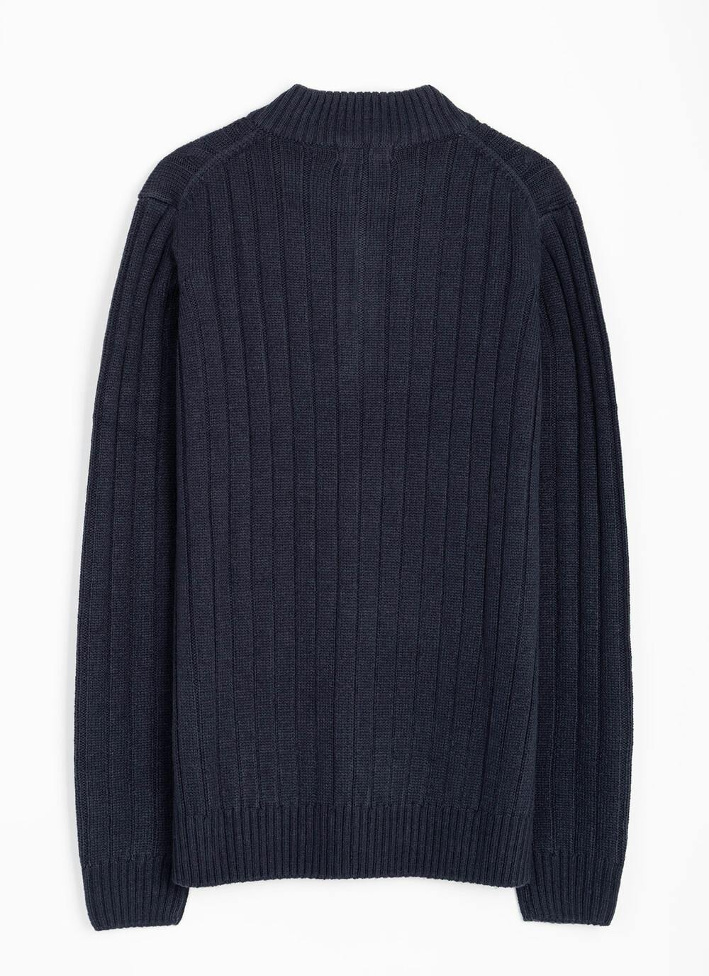  Textured Cable Knit Zip Neck Jumper