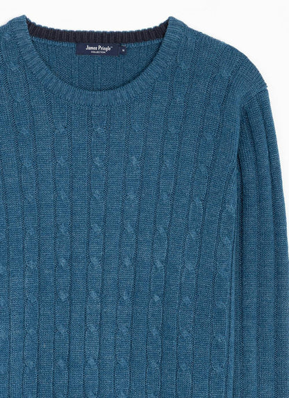  Cable Knit Crew Neck Jumper