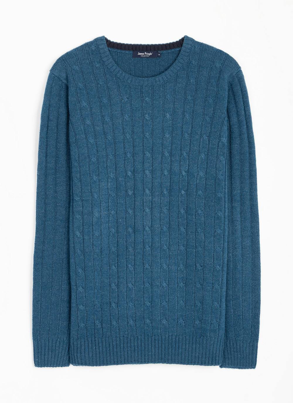  Cable Knit Crew Neck Jumper