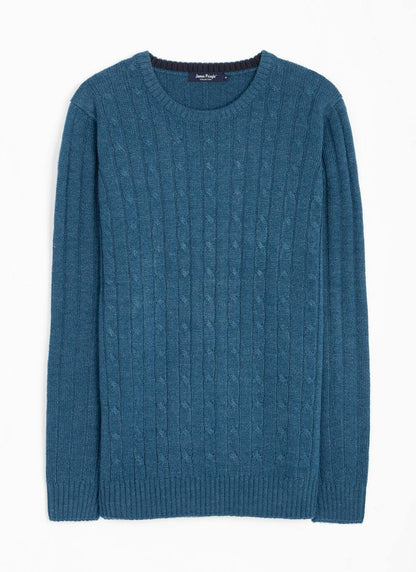  Cable Knit Crew Neck Jumper