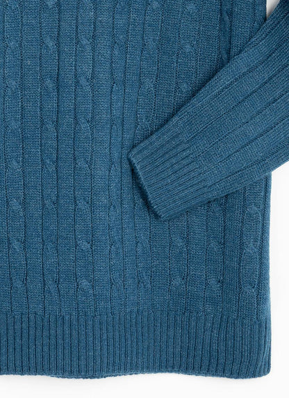  Cable Knit Crew Neck Jumper