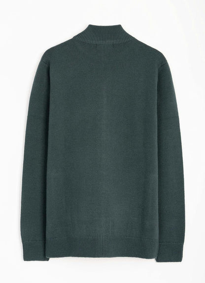  Textured Knit Zip Through Cardigan