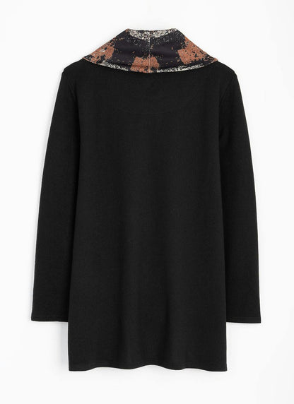  Button Front Cowl Neck Tunic