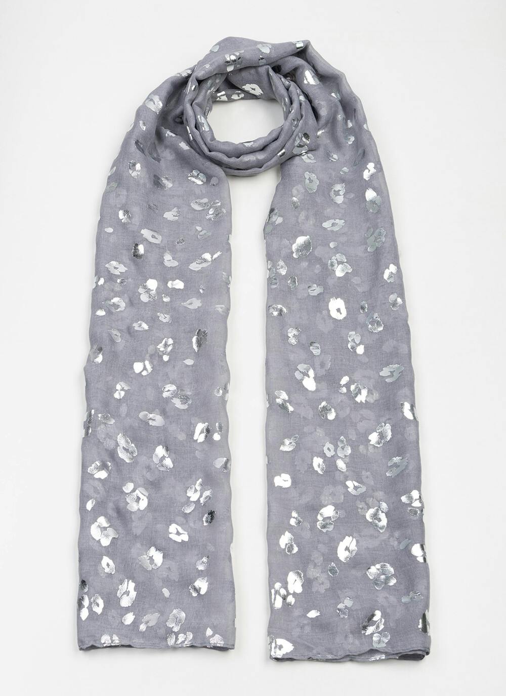  Lightweight Foil Leopard Scarf