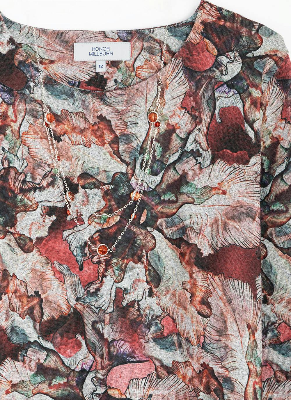  Soft Touch Necklace Print Top
