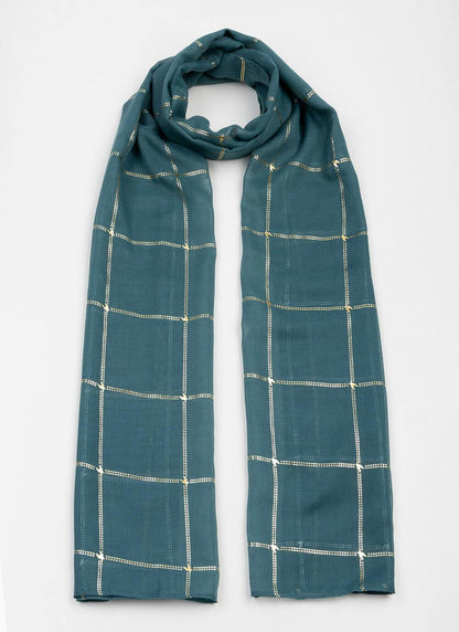  Lightweight Foil Check Scarf