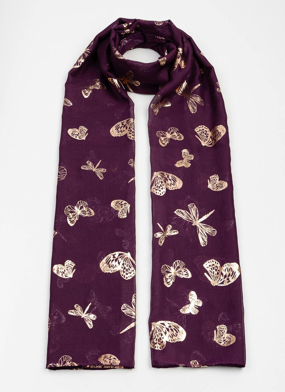  Lightweight Foil Butterfly Scarf
