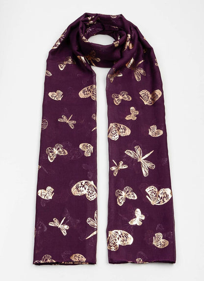  Lightweight Foil Butterfly Scarf