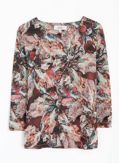  Soft Touch Necklace Print Top