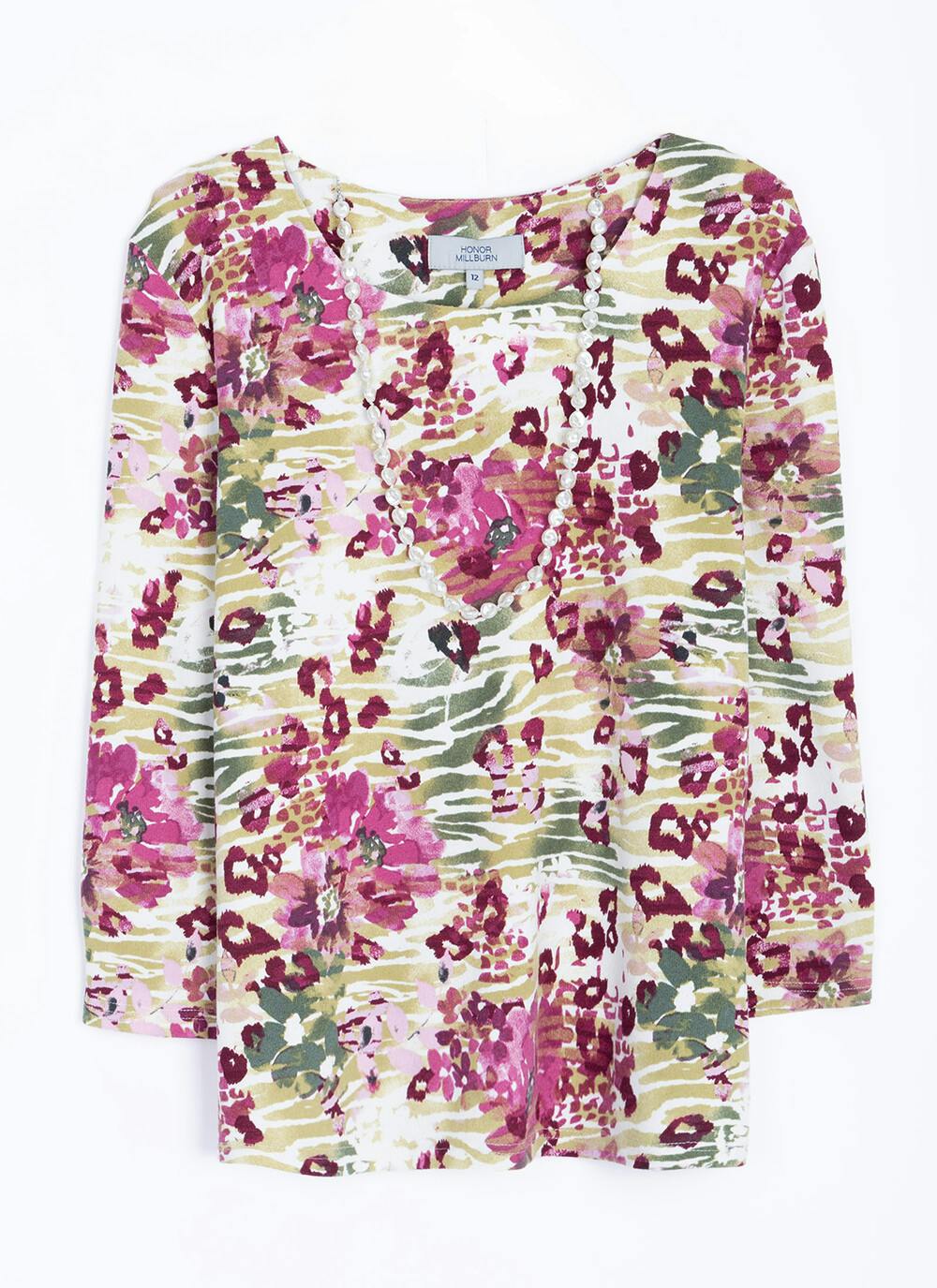  Warm Touch Necklace Print Top
