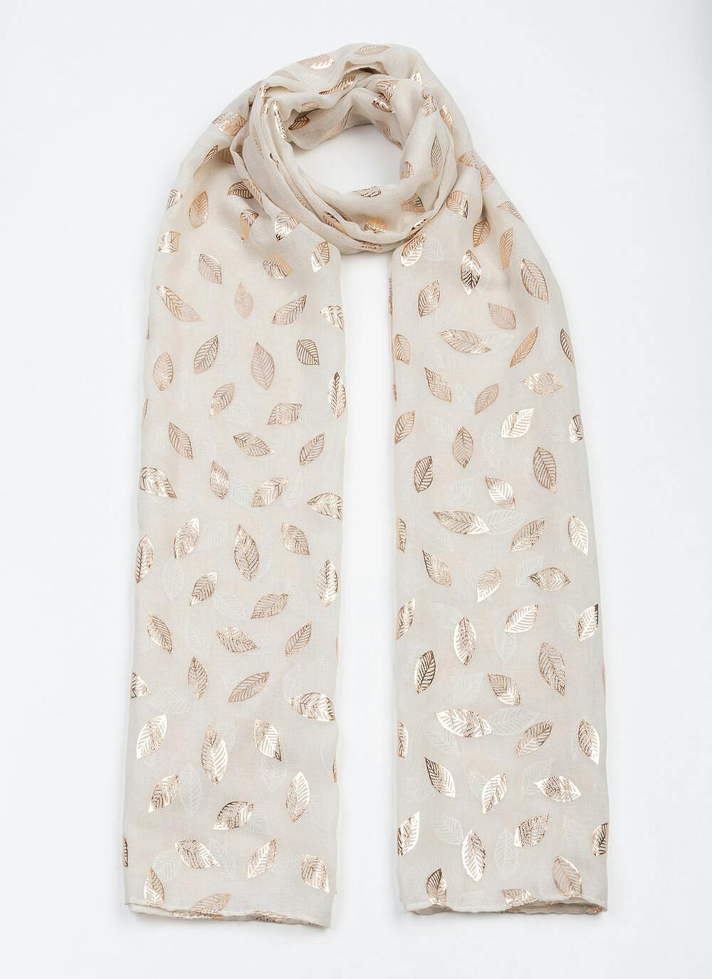  Lightweight Foil Leaf Scarf