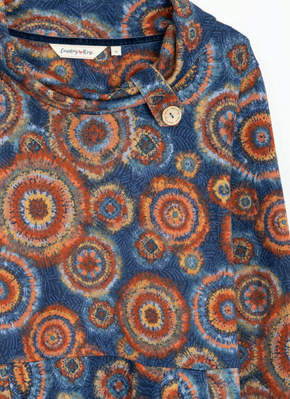  Soft Touch Cowl Printed Tunic