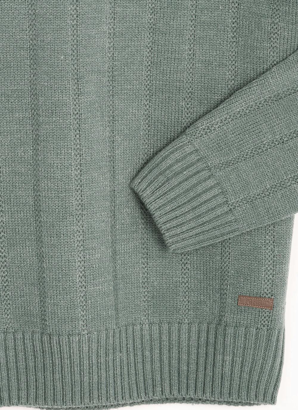  Textured Cable Knit Crew Neck Jumper