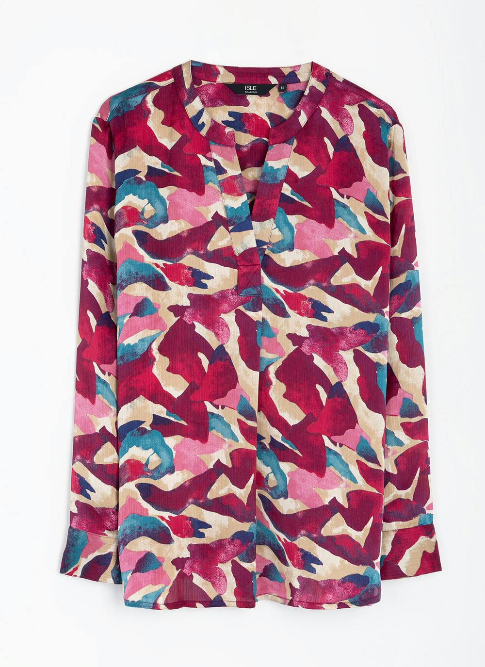  Satin Printed Pop Over Blouse