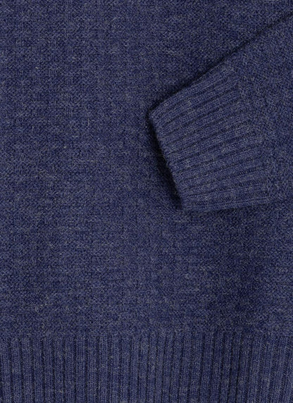  Textured Knit With Wool Crew Neck Jumper