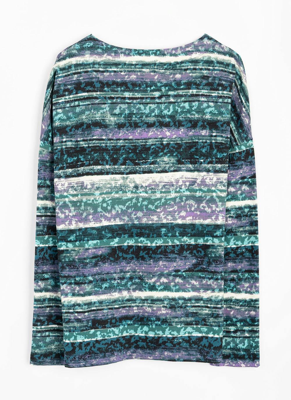  Soft Touch Printed Boat Neck Top