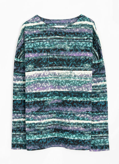  Soft Touch Printed Boat Neck Top