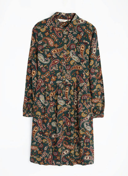  Printed Midi Shirt Dress