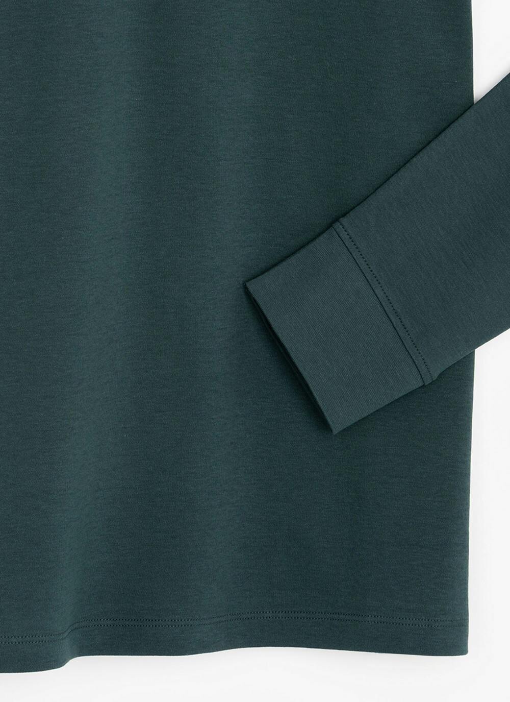  Pure Cotton Polo Neck Long Sleeve Top