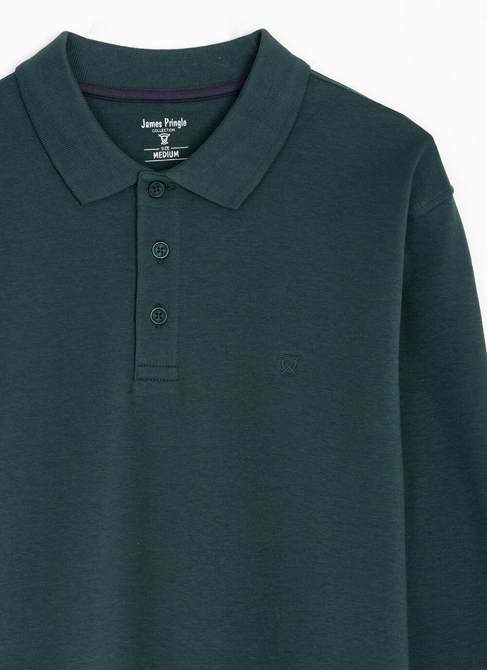  Pure Cotton Polo Neck Long Sleeve Top