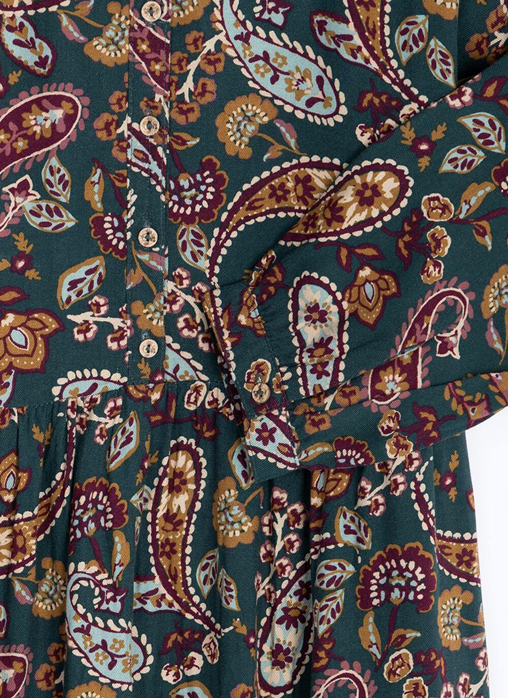  Printed Midi Shirt Dress