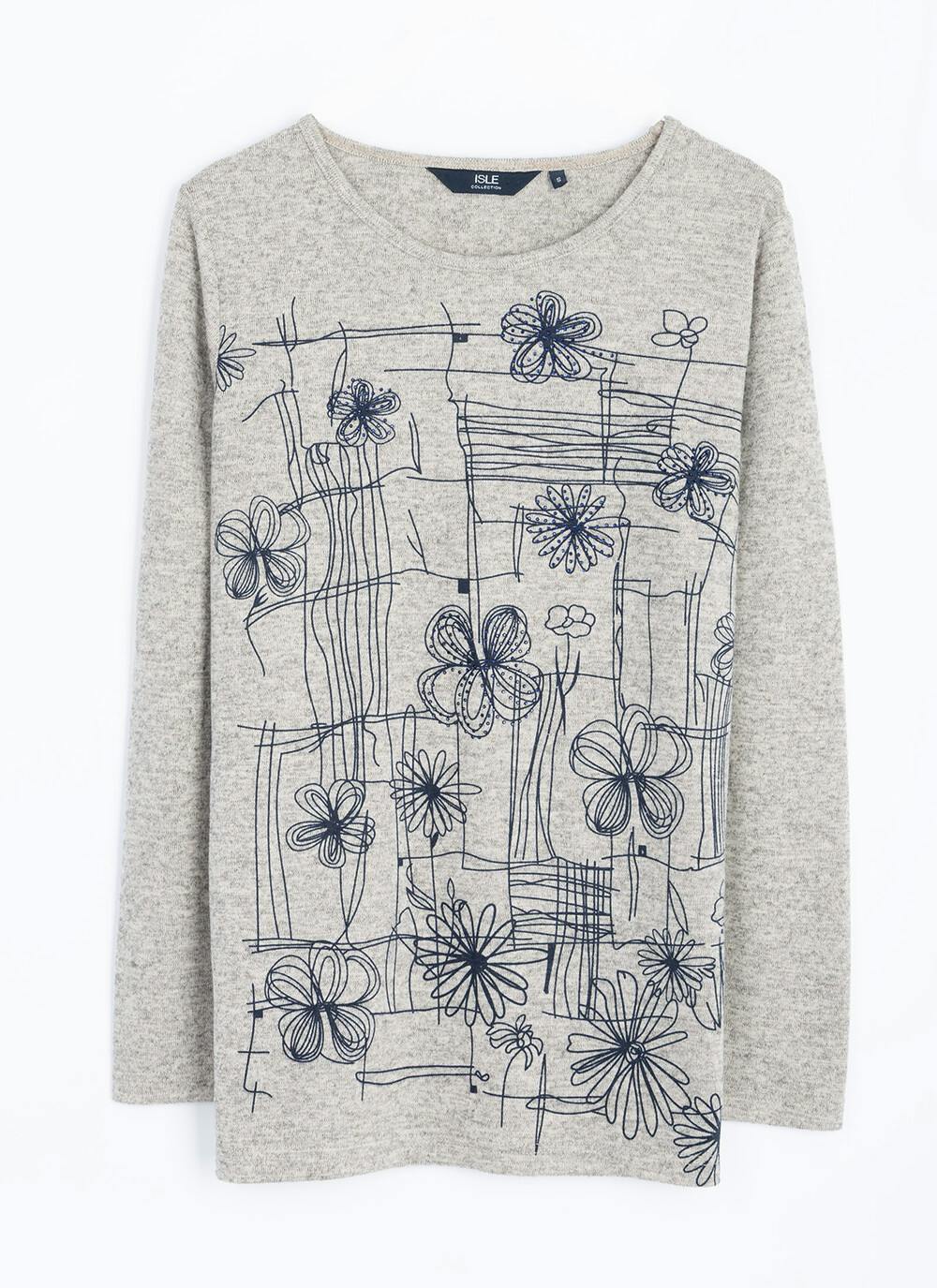  Soft Touch Sparkle Placement Print Top