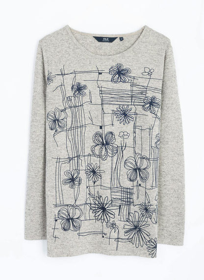  Soft Touch Sparkle Placement Print Top