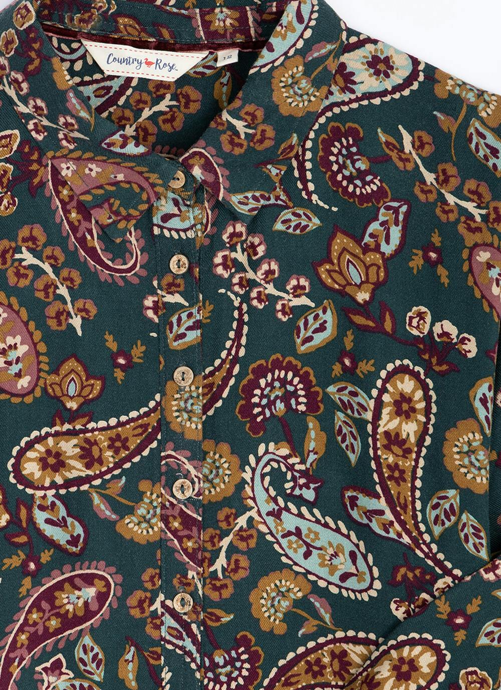  Printed Midi Shirt Dress