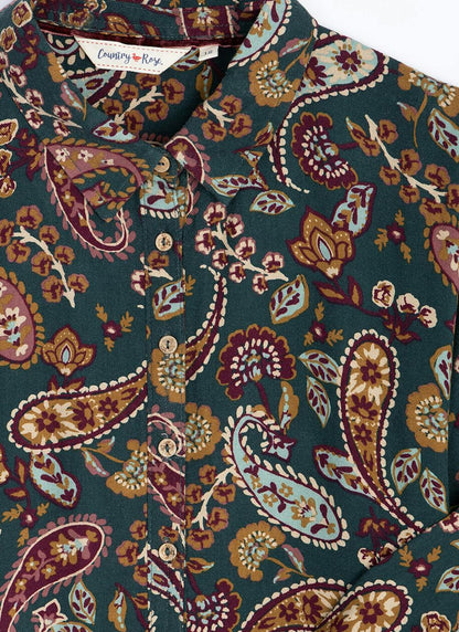  Printed Midi Shirt Dress
