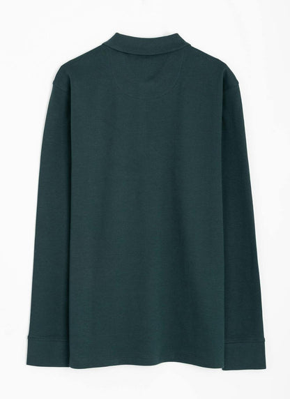  Pure Cotton Polo Neck Long Sleeve Top
