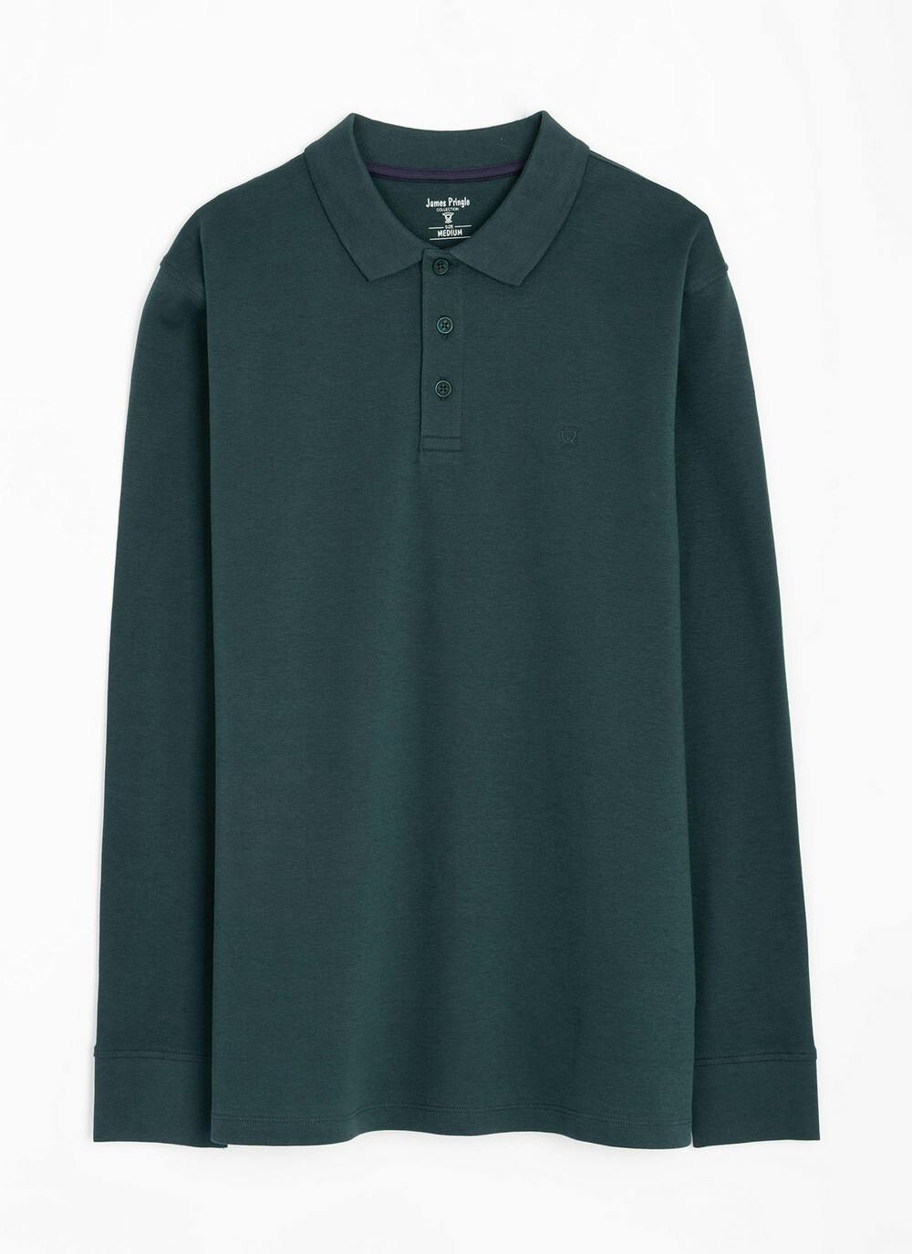  Pure Cotton Polo Neck Long Sleeve Top