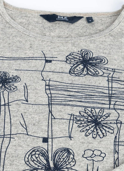  Soft Touch Sparkle Placement Print Top
