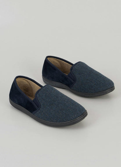  Plush Lined Herringbone Full Slipper