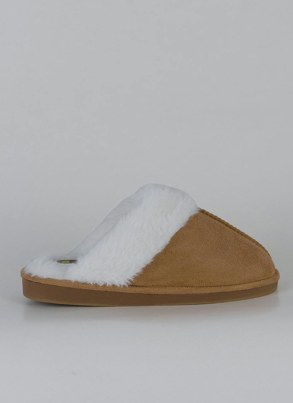  Comfy Faux Fur Lined Suedette Mule Slippers