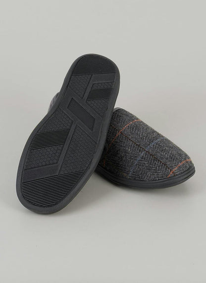  Plush Lined Check Full Slipper