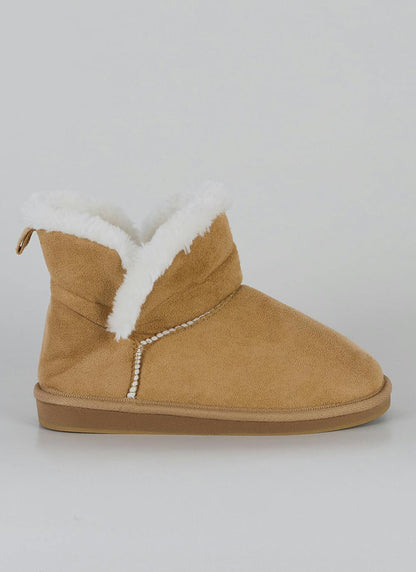 Comfy Suedette Faux Fur Lined Slipper Boot