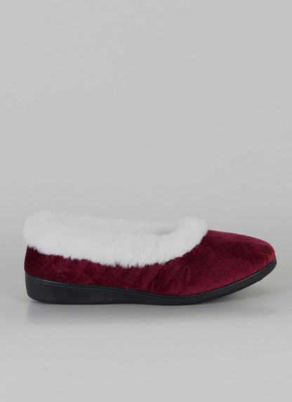  Comfy Faux Fur Lined Quilted Full Slippers