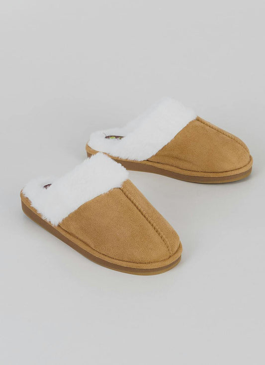  Comfy Faux Fur Lined Suedette Mule Slippers