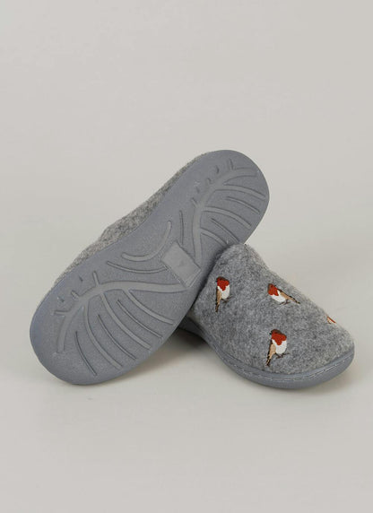  Comfy Plush Lined Embroidered Mule Slipper