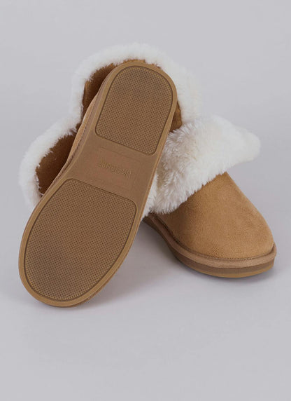  Comfy Suedette Faux Fur Lined Slipper Boot